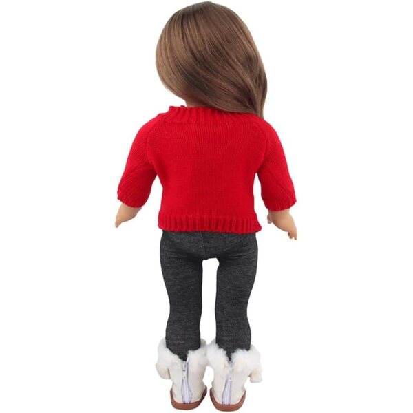 Kleidung für 18-Zoll-amerikanische Puppen – 2-teiliges Winterset mit Pullover und Leggings