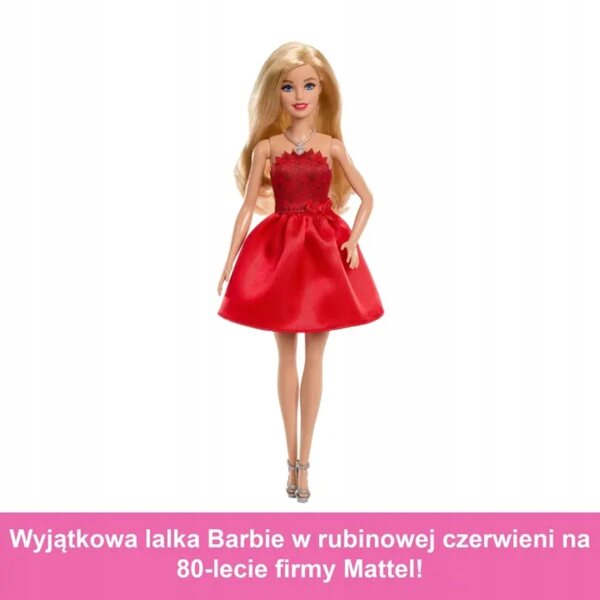 Barbie da Collezione in Elegante Abito Rosso per 80° Anniversario Mattel