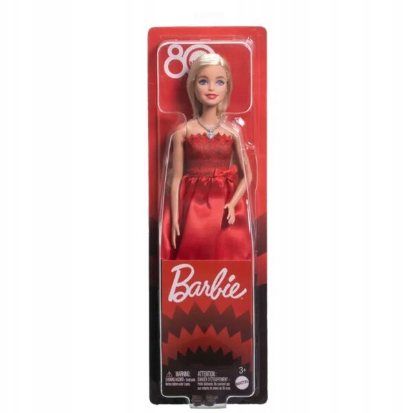 Barbie da Collezione in Elegante Abito Rosso per 80° Anniversario Mattel