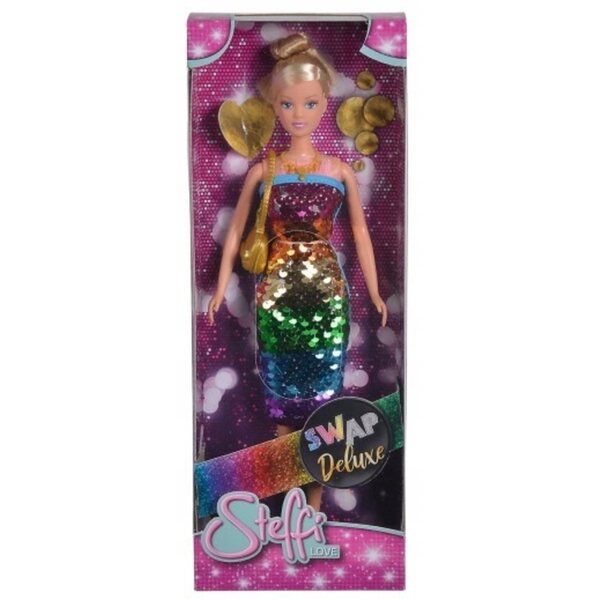 Steffi Swap Deluxe Simba-Puppe mit Paillettenkleid und Accessoires