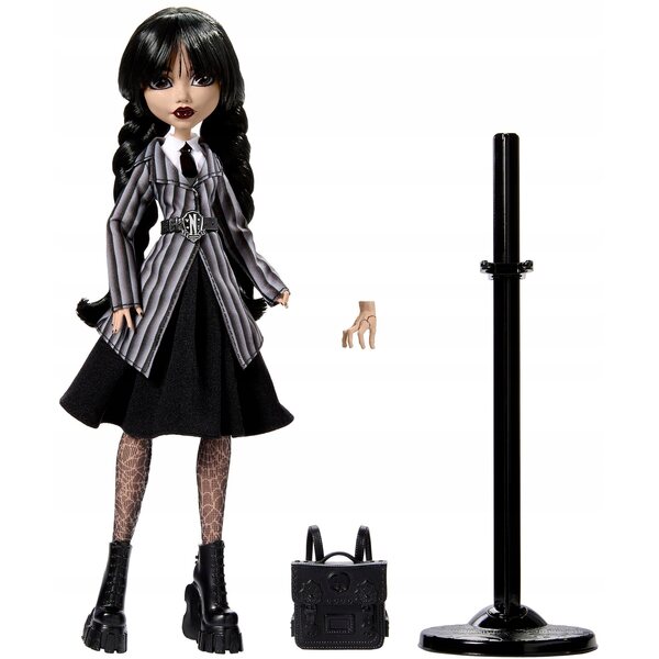 Mercoledì Addams Monster High bambola con zaino e figura Thing originale 30 cm
