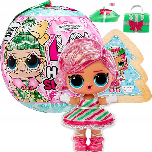 LOL Palla a sorpresa di Natale a sorpresa con bambola e accessori 4+