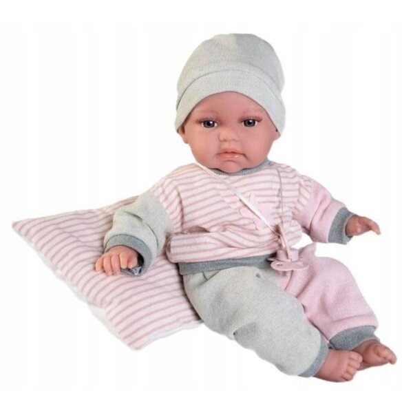 Lalleggia interattiva Toneta 34 cm con cuscino e abbigliamento fatto a mano