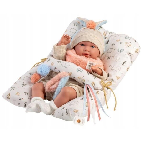 Bambola neonato Mimi che ride con cuscino 42 cm - Handmade in Spagna