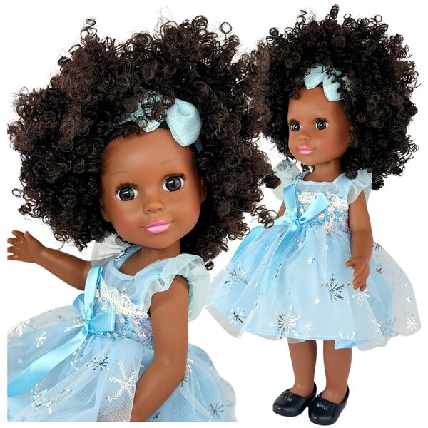 Afro-spanische Puppe 40 cm mit lockigem Haar und Melodie – perfekt für Kinder
