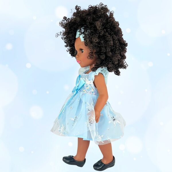 Afro-spanische Puppe 40 cm mit lockigem Haar und Melodie – perfekt für Kinder