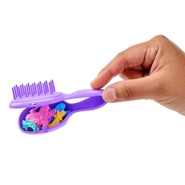 Barbie-Einhorn-Frisurenkopf mit Zubehör und glänzenden Aufklebern, 28 cm