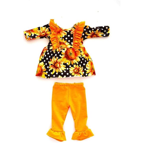 18-Zoll-Puppenkleidung mit Blumen und Schmetterlingen, 2er-Set Orange