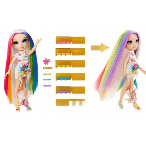 Rainbow High Amaya: bambola moda con capelli lunghi e gessetti colorati lavabili