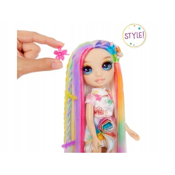 Rainbow High Amaya: bambola moda con capelli lunghi e gessetti colorati lavabili