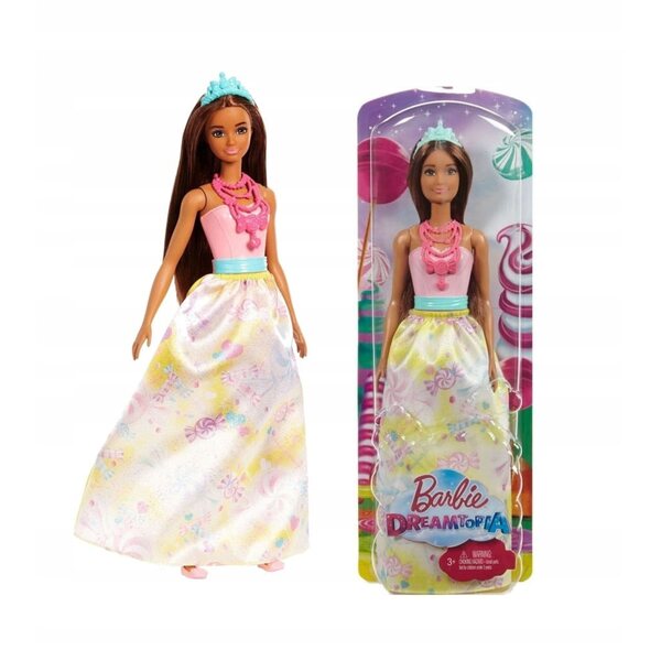 Barbie Dreamtopia Sweetville Mattel Prinzessin mit abnehmbarem Kleid und Tiara 29 cm