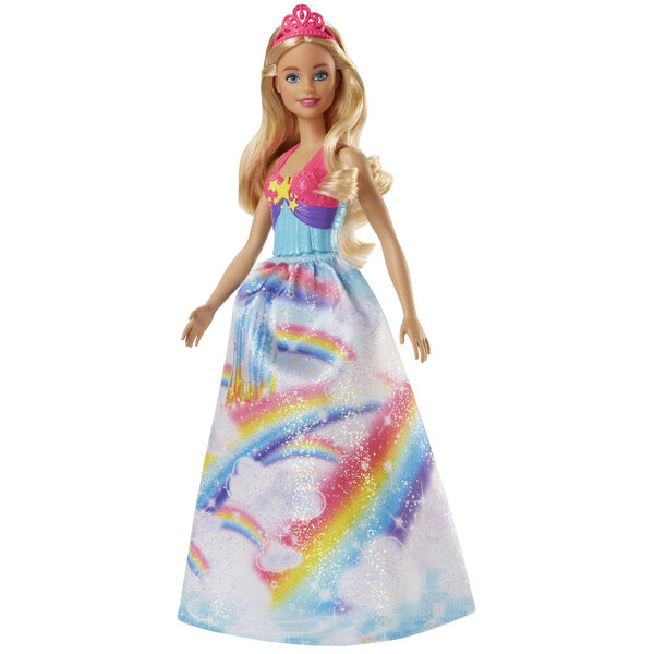 Barbie Dreamtopia Sweetville Mattel Prinzessin mit abnehmbarem Kleid und Tiara 29 cm