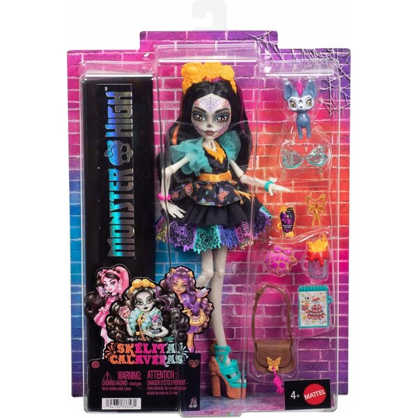 Monster High Skelita Calaveras - Verzamelpop met accessoires en hond