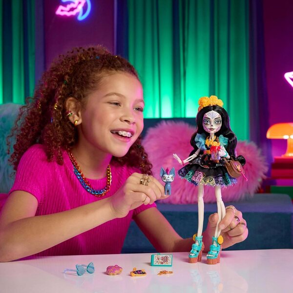 Monster High Skelita Calaveras - Verzamelpop met accessoires en hond