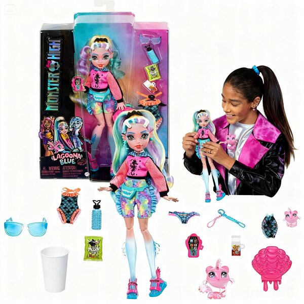 Monster High Lagoona Blue – Sammlerpuppe mit Zubehör, elegant und farbenfroh
