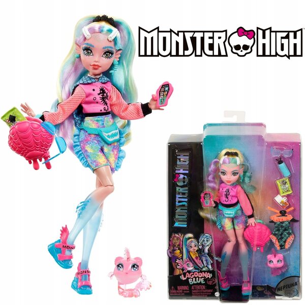 Monster High Lagoona Blue - Bambola da collezione con accessori, elegante e colorata
