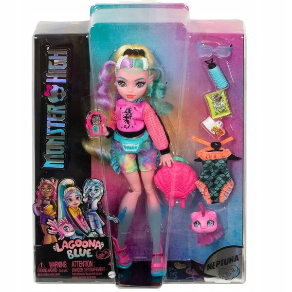 Monster High Lagoona Blue - Bambola da collezione con accessori, elegante e colorata