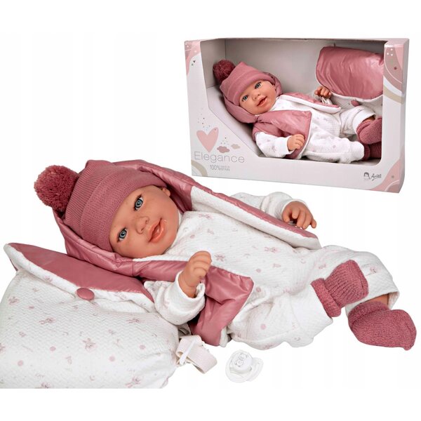 Lallegna Bobas Munecas Arias 45 cm in Vinile e Tessuto, Realistica e Morbida