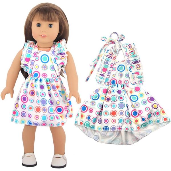 Blumenkleid für 18-Zoll-amerikanische Puppen – lässiger und eleganter Stil