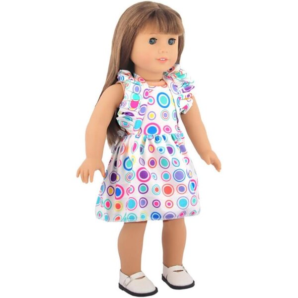 Blumenkleid für 18-Zoll-amerikanische Puppen – lässiger und eleganter Stil