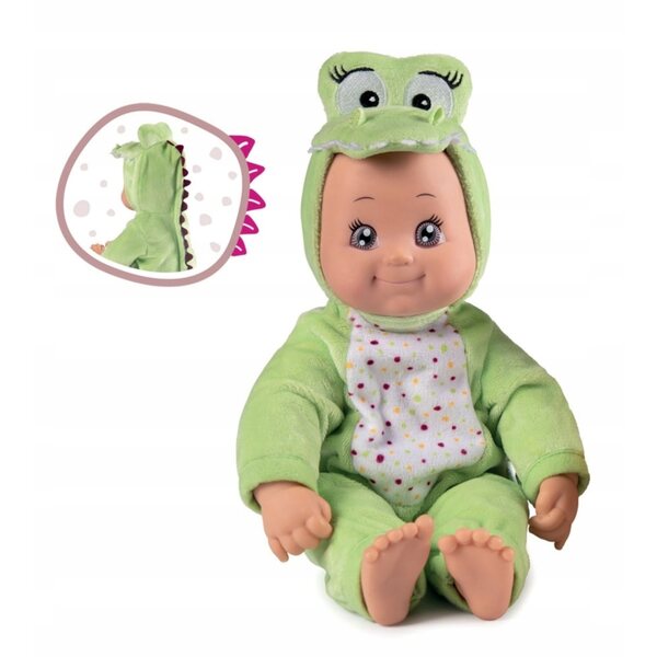 MiniKiss Smoby Coccodrillo Baby Doll 30 cm con effetto bacio per bambini dai 12 mesi in su