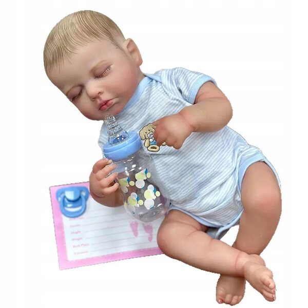 Bambola Neonato Maschietto Antonio con Accessori, Realistica e Conforme CE