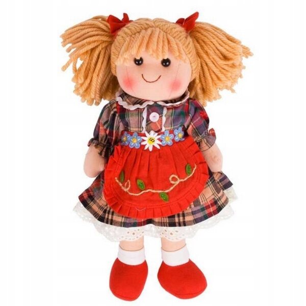 Bigjigs Toys Mandie bambola di stoffa morbida 34 cm per bambini 0+