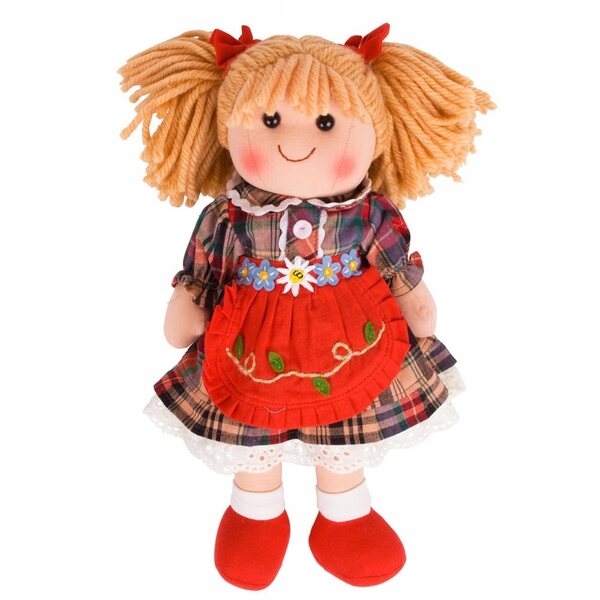 Bigjigs Toys Mandie bambola di stoffa morbida 34 cm per bambini 0+