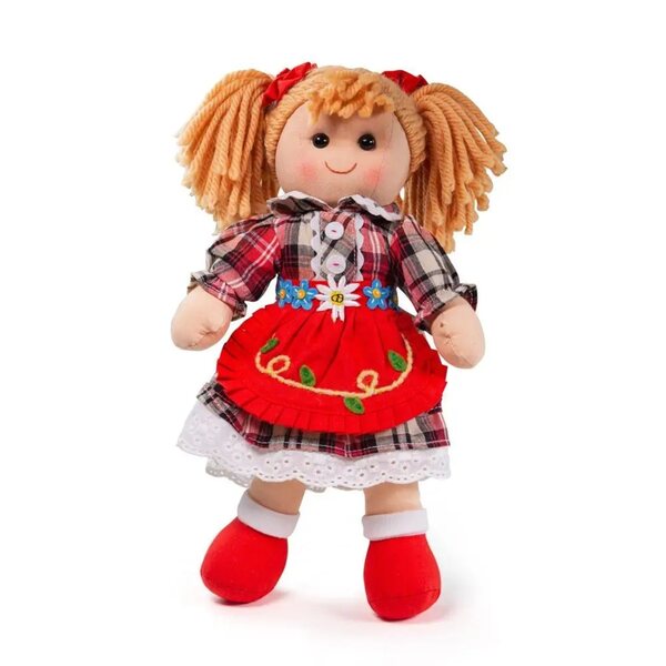Bigjigs Toys Mandie bambola di stoffa morbida 34 cm per bambini 0+