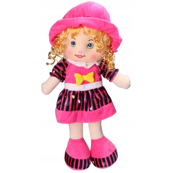 Grande bambola di pezza 55 cm morbida e colorata per bambine