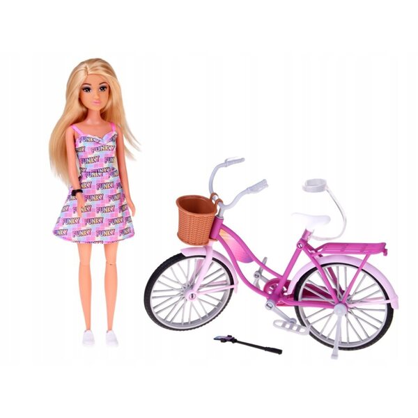 Anlily Lalka turystka na rowerze + telefon i ruchomy selfie stick ZA5698