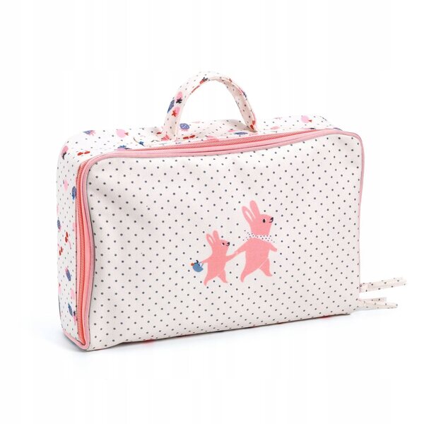 Bambola bobas Cerise Djeco con valigetta e accessori set completo 32 cm