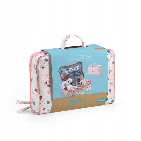 Bambola bobas Cerise Djeco con valigetta e accessori set completo 32 cm