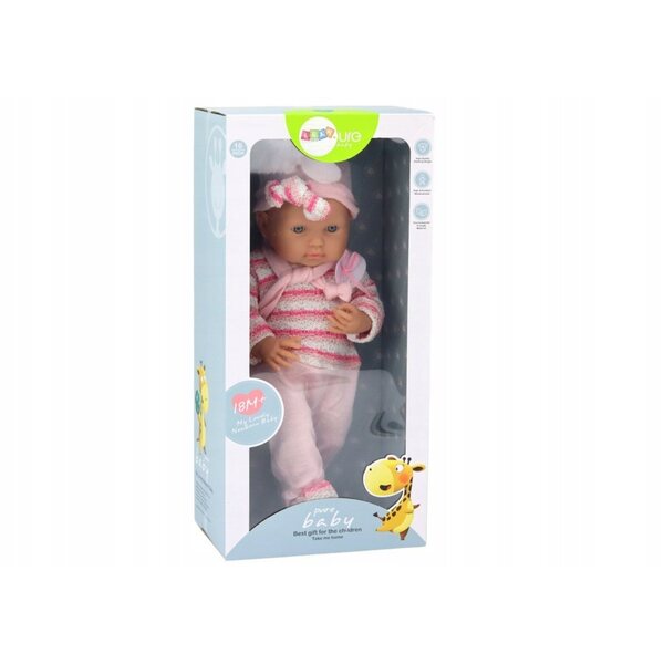 Bambolina con maglione rosa e cappello, perfetta per bambini dai 18 mesi in su