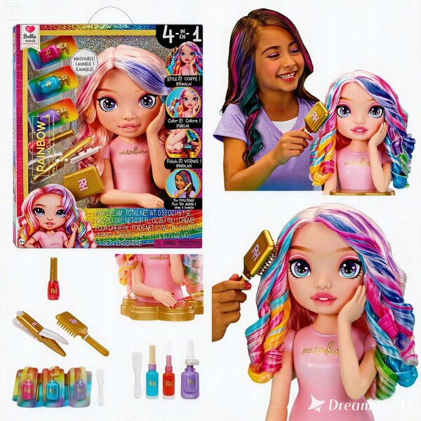 Rainbow High Styling Head - Testa per Acconciature e Colorazioni per Bambini