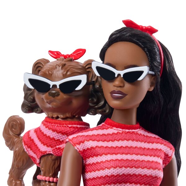 Barbie Twinning Looks rot gestreiftes Puppen- und Hundekleidungsset