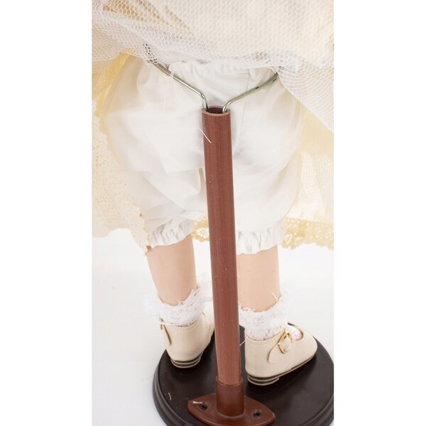 Figurina Porcellana Collezionabile Bambola in Abito Chiaro 45x28x24 cm