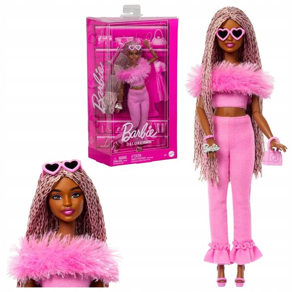Barbie Deluxe Style Barbiecore mit rosa Kleid und Artikulationspunkten für Mädchen ab 4 Jahren