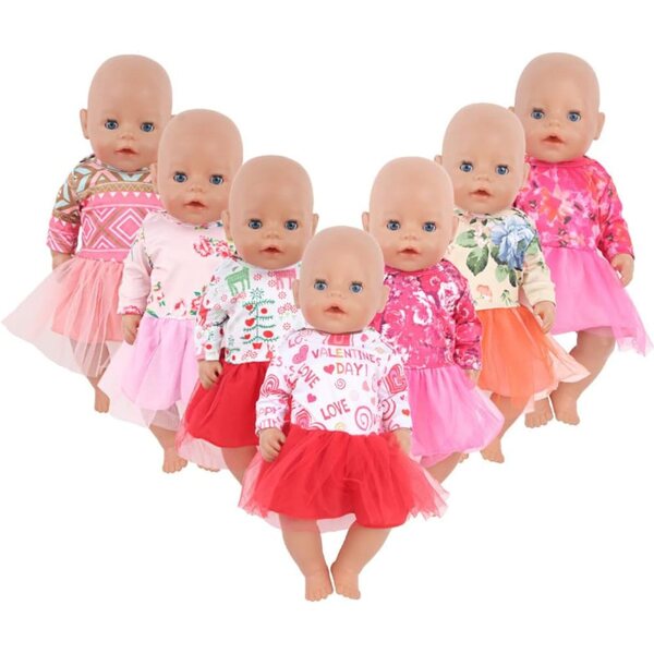 Geblümtes Organzakleid für 18-Zoll-amerikanische Puppen – Kleidungsset für 43–46 cm große Puppen