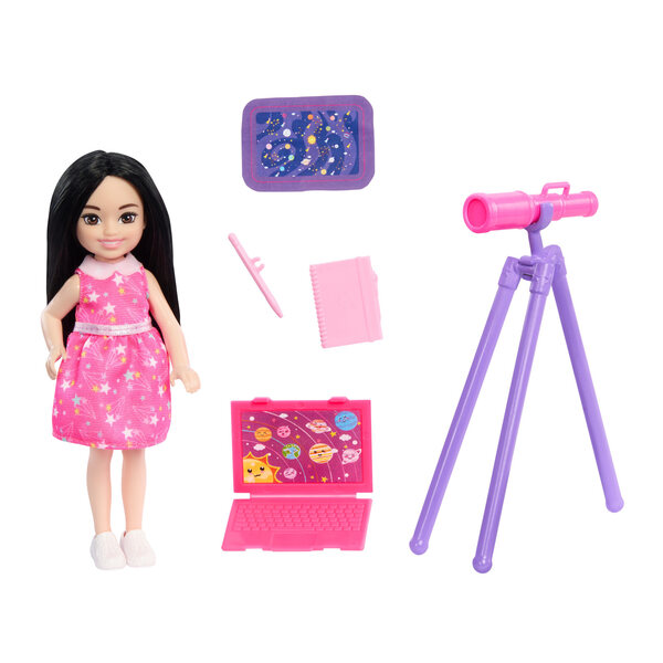 Barbie Chelsea Astronomen-Puppe mit Zubehör – Lernspielzeug für Kinder ab 3 Jahren