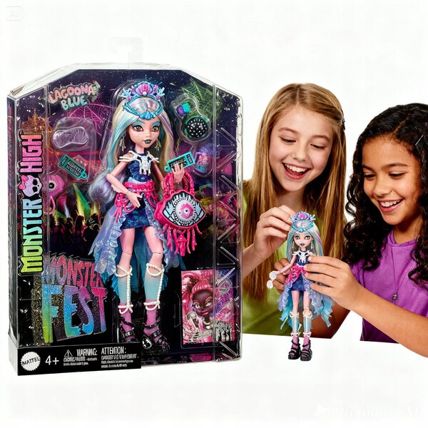 Monster High Lagoona Blue 29 cm – Monster Fest Sammelpuppe mit Zubehör