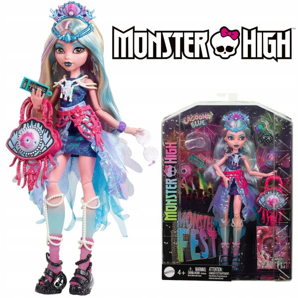 Monster High Lagoona Blue 29 cm – Monster Fest Sammelpuppe mit Zubehör