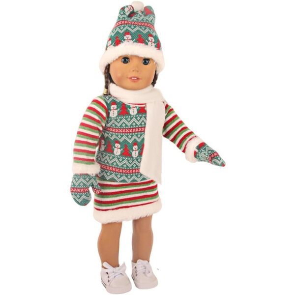 Vestiti natalizi per bambole da 18 pollici - set 5 pezzi odulu per bambole da 43-46 cm