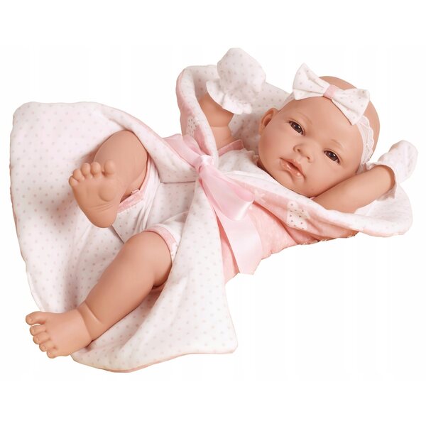 Bambola Baby Realistica 38 cm con Accessori - Coperta, Lenzuola, Ciuccio, Fascia per capelli