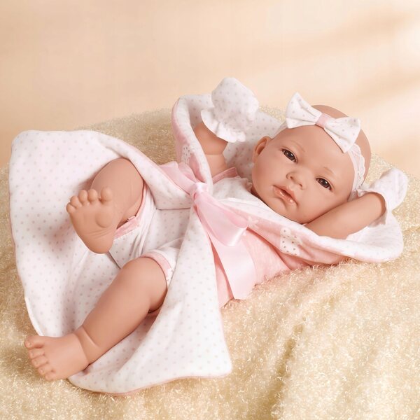 Bambola Baby Realistica 38 cm con Accessori - Coperta, Lenzuola, Ciuccio, Fascia per capelli