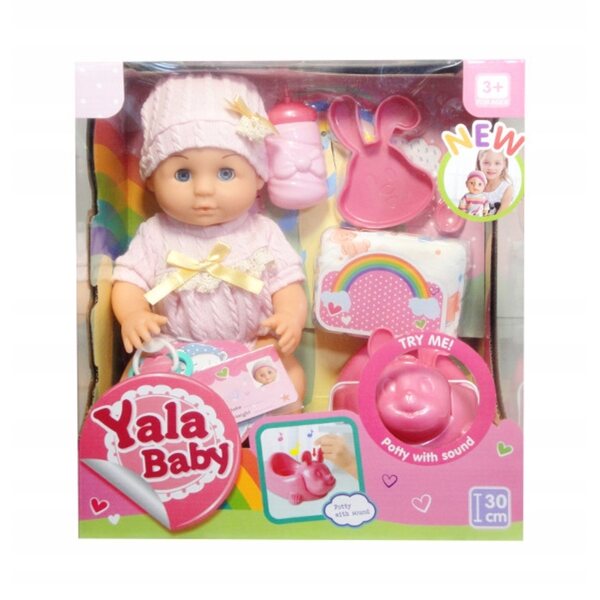 Bambola neonato con accessori che beve e fa pipì, con suoni e giochi per bambini