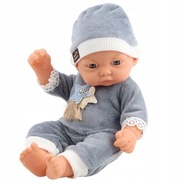 Laletta Bobas im grauen Schlafanzug mit Mütze 24 cm für Kinder ab 3 Jahren