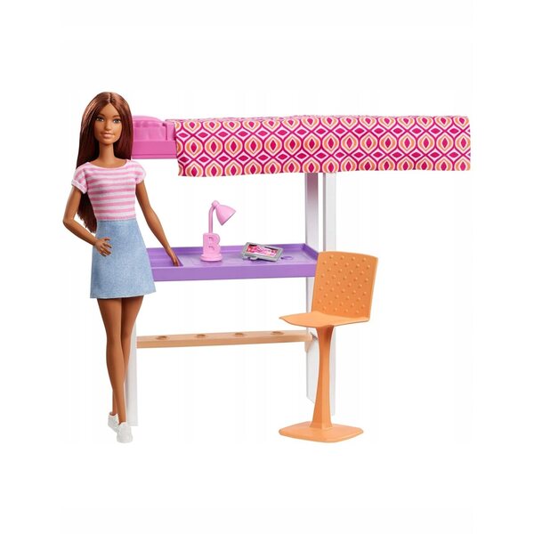 Barbie Sypialnia mit Puppe und Etagenbett FXG52 für Kinder ab 3 Jahren