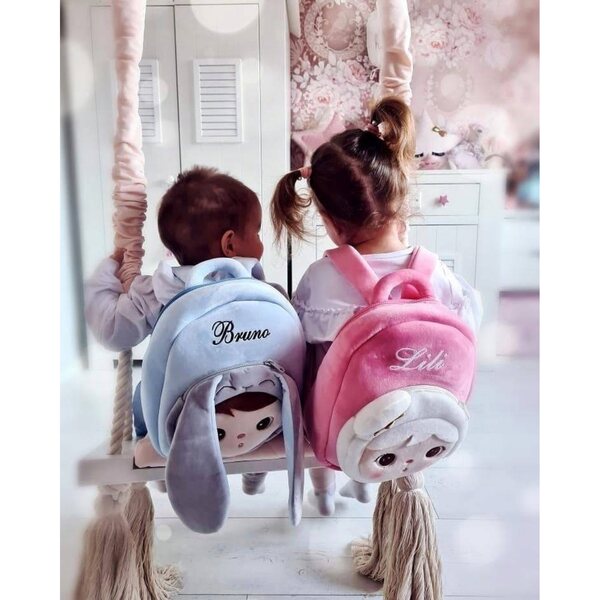 Zaino Metoo Blue Rabbit per bambini con nome personalizzato gratis