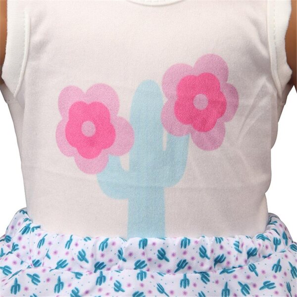 Kleidungsset für 18-Zoll-Puppen – Oberteil und Rock mit Blumenmuster, lässige Outfits, 2-teilig
